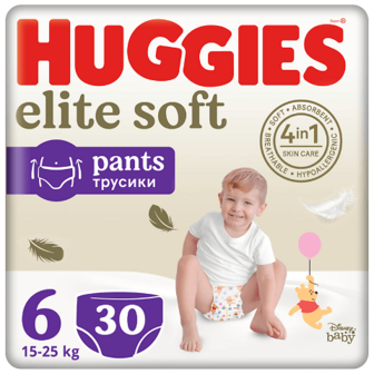 Підгузки-трусики Huggies Elite Soft 6 (15-25 кг) 30шт