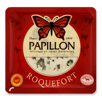 Сир Papillon Fromageries «Рокфор Ред» AOP 52% з овечого молока, фасований 100г
