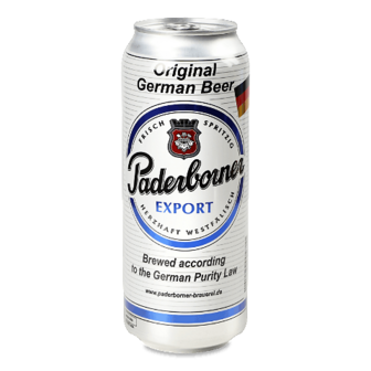 Пиво Paderborner Export світле з/б 0,5л