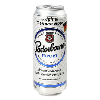 Пиво Paderborner Export світле з/б 0,5л