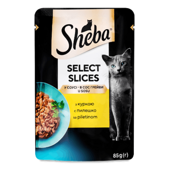 Корм для котів Sheba Black&Gold з куркою в соусі 85г