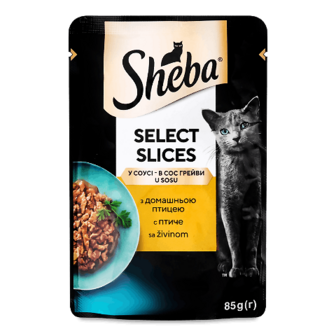 Корм для котів Sheba Black&Gold з домашньою птицею в соусі 85г