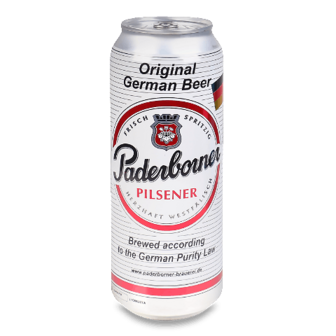 Пиво Paderborner Pilsеner світле з/б 0,5л