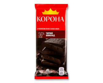 Шоколад чорний «Корона» без добавок 85г