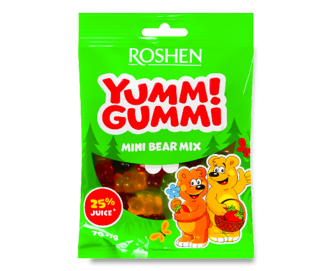 Цукерки Roshen Yummi Gummi Mini Bear Mix желейні 70г
