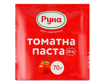 Паста томатна «Руна» 25% сашет 70г