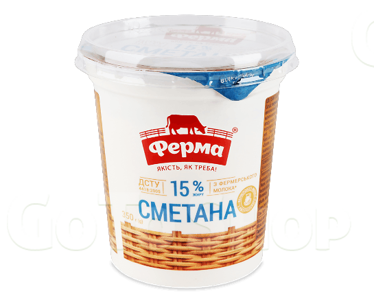 Сметана «Ферма» 15% стакан 350г