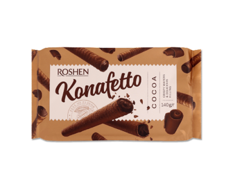 Трубочки Roshen Konafetto вафельні з начинкою крем-какао 140г