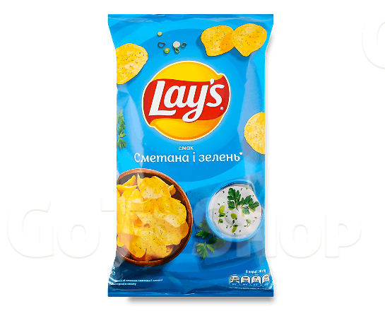 Чипси Lay&#039;s картопляні зі смаком сметани і зелені 60г