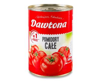 Помідори Dawtona чищені цілі у томатному соку з/б 400г