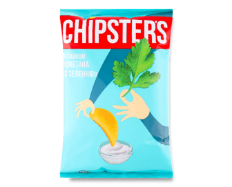 Чипси Flint Chipster's натуральні зі смаком сметани та зелені 130г