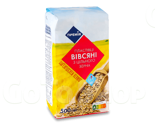 Пластівці вівсяні «Премія»® з цільного зерна, 500г