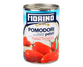 Томати Fiorino очищені цілі в томатному соку, 400г