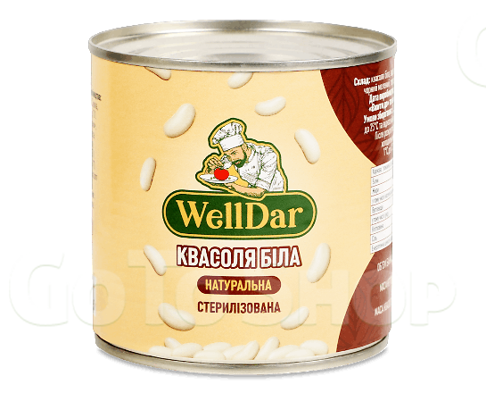 Квасоля біла WellDar натуральна стерилізована, 410г