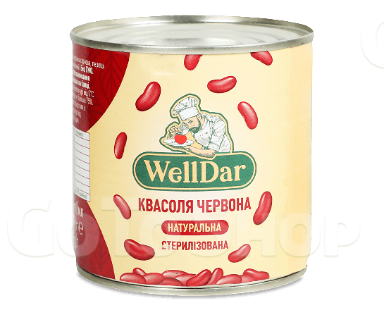 Квасоля червона WellDar натуральна стерилізована, 410г