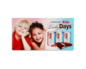 Шоколад молочний Lucky Days Kids з молочною начинкою, 100г