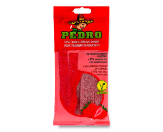 Цукерки Pedro «Ремінці полуниця» жувальні, 80г