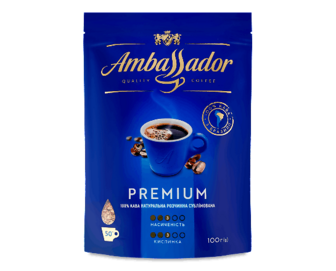 Кава розчинна Ambassador Premium натуральна сублімована, 100г