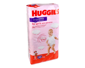 Підгузки-трусики для дівчаток Huggies Pants 5 (12-17 кг), 48шт