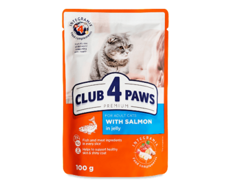Корм для котів Club 4 Paws з лососем в желе, 100г