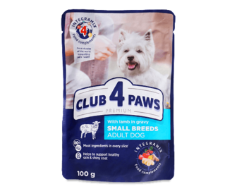Корм Club 4 Paws для собак малих порід з ягням в соусі, 100г