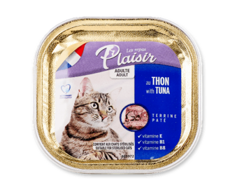 Корм для стерилізованих котів Plaisir з тунцем, 100г