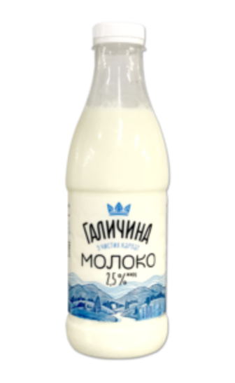 Молоко Галичина 2,5% 870г ПЕТ