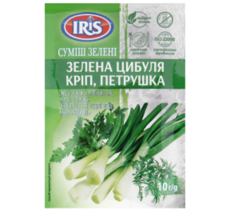 Приправа Iris Зелена цибуля суміш трав 10г