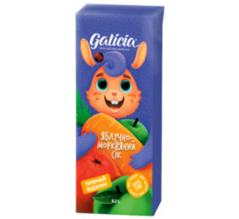 Сік Galicia Яблучно-Морквяний 0,2л ТПАК