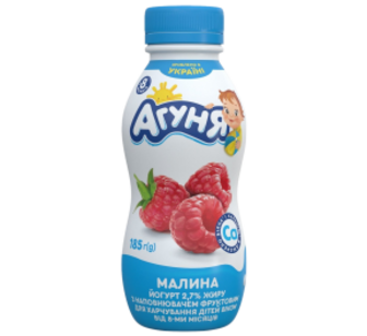 Йогурт Агуня Малина 2,7% 185г ПЕТ