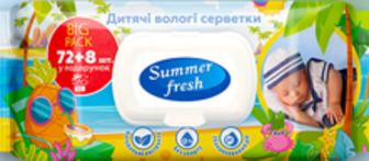 Серветки Summer Fresh ромашка вологі д/дітей 80 шт