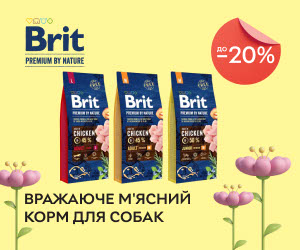 Повноцінний раціон для собак! Знижки до 20% на корми ТМ Brit Premium!