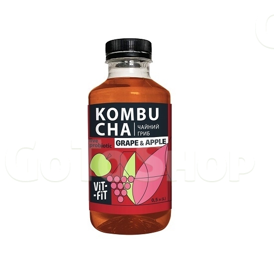 Напій бродіння 0,5кг Vit-Fit Kombucha Original Чайний Гриб Виноград-Яблуко п/бут 