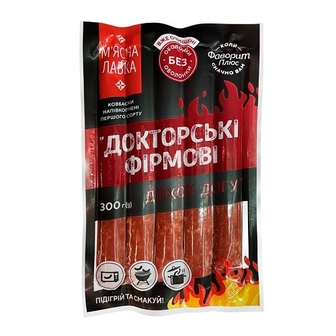 Ковбаски 300 г М'ясна лавка/Своя лінія Докторські Фірмові Для Хот-догу н/к газ/упак 