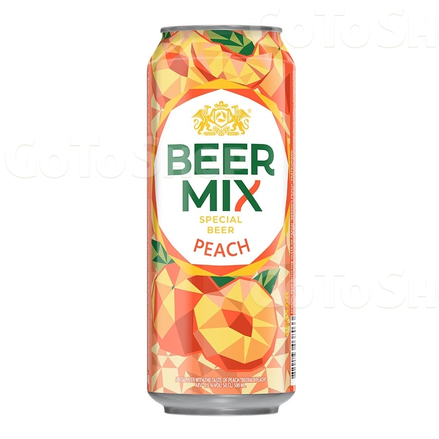 Пиво 0,5 л Beermix Peach спеціальне зі смаком персика ж/б 