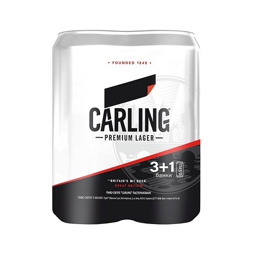 Пиво 2л Carling Світле НАБІР 4 х 0,5л 