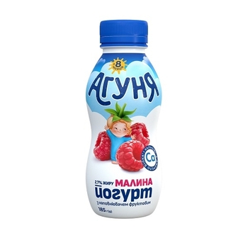 Йогурт 185 г Агуня Малина 2,7% п/бут 