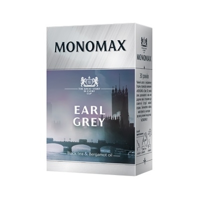 Чай 80 г МОNОМАХ EARL GREY чорний цейлонський байховий листовий з бергамотом к/уп 