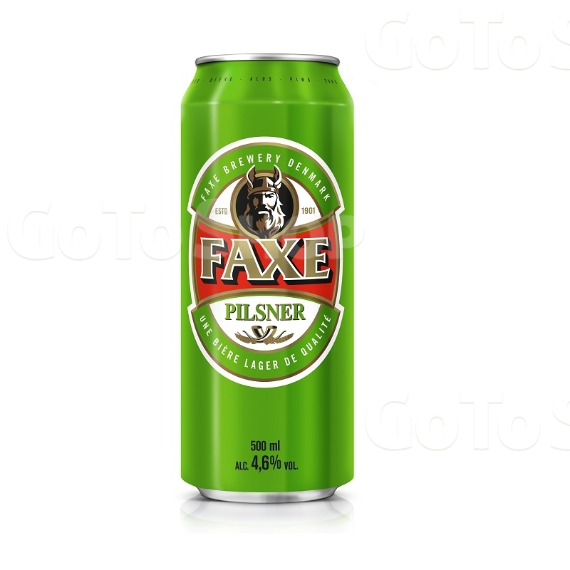 Пиво 0,5 л Faxe світле фільтроване 4,6%, Литва 