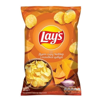 Чіпси 120г Lay's Сир чеддер і цибуля 