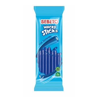 Цукерки 180г жувальні Bebeto Wacky sticks зі смаком малини, полуниці 