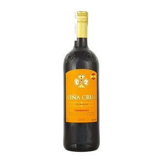 Вино 1л Vina Cruz Tempranillo столове сухе червоне ординарне 12%, Іспанія 