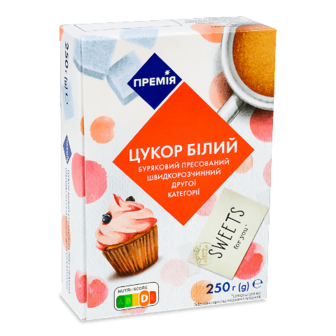 Цукор білий «Премія»® пресований швидкорозчинний 250г (250г)