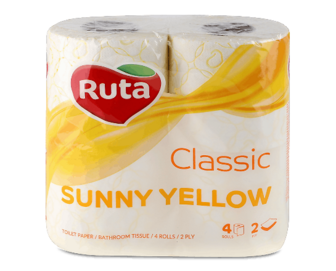 Папір туалетний Ruta Classic жовтий, 4шт/уп