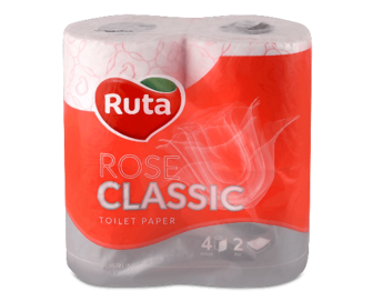 Папір туалетний Ruta Classic Rose 2-шаровий, 4шт