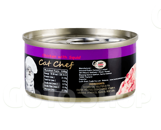 Корм для котів Cat Chef м&#039;ясо курки з кальмарами, 80г