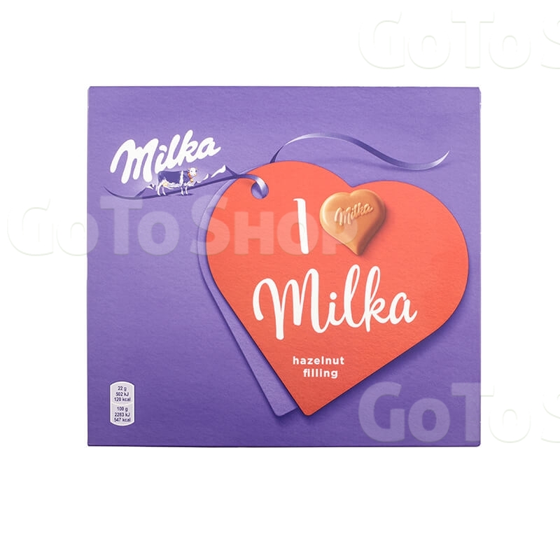 Цукерки 110 г Milka з молочного шоколаду з горіховою начинкою 