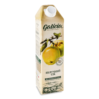 Сік Galicia яблучний прямого віджиму 1л