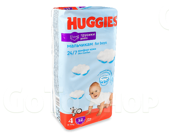 Підгузки-трусики для хлопчиків Huggies Pants 4 (9-14 кг) 52шт/уп