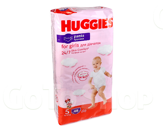 Підгузки-трусики для дівчаток Huggies Pants 5 (12-17 кг) 48шт